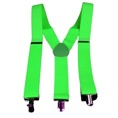 Abbildung von UV Floor 8717662462030 Hosenträger Verstellbar Premium Qualität Neonfarbenes Zubehör Party Kostüm, Neongrün, 2 x 34.5 11 cm
