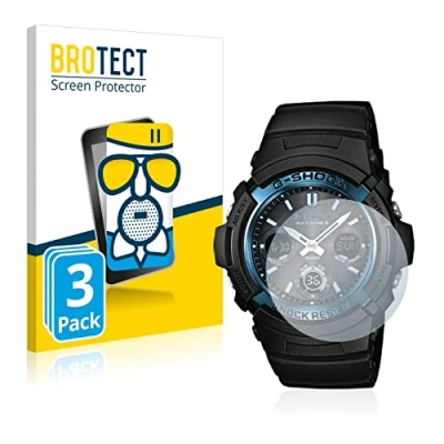 Abbildung von BROTECT Entspiegelungs Schutzglas für Casio AWG M100 (3 Stück) Schutz Folie Panzerfolie Glas Matt [Extrem Kratzfest 9H, Anti Reflex]