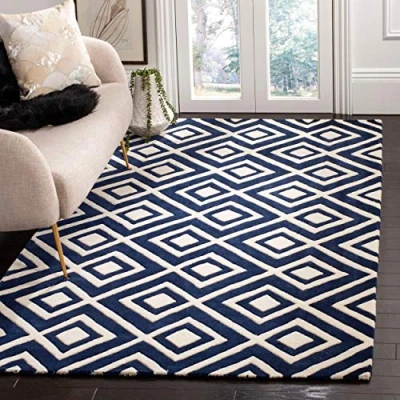 Abbildung von SAFAVIEH Boho Teppich für Wohnzimmer, Esszimmer, Schlafzimmer Crystal Collection, Kurzer Flor, Blaugrün und Lila, 152 X 244 cm