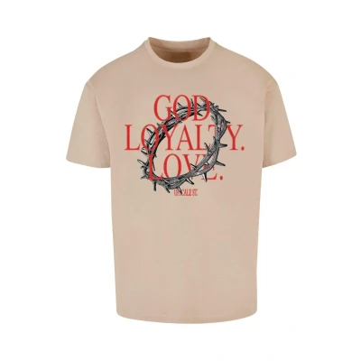 Abbildung von Upscale by Mister Tee GOD Loyalty LOVE Tshirt print, Herren, Größe: Large, Sand