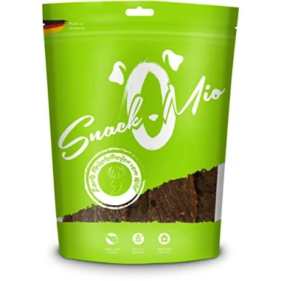 Abbildung von SnackOMio Premium Hundesnack zarte Fleischstreifen vom Wild, getreidefrei, 1er Pack (1 x 125g)