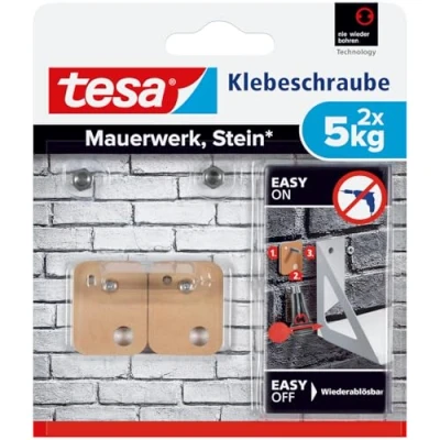 Abbildung von tesa Klebehaken 77905 Klebeschraube viereckig (L x B) 23 mm 16 Beige Inhalt:, (77905)