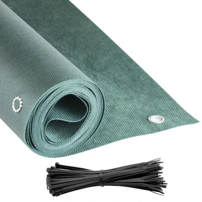 Abbildung von COVER IT Balkon Sichtschutz Ohne Bohren Balkonsichtschutz Grün mit Ösen 70 x 500 cm für Terrasse Balkongeländer
