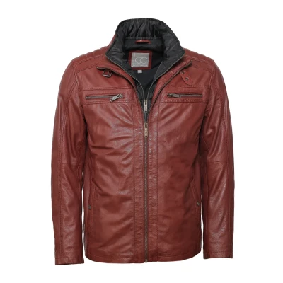 Abbildung von JCC Lederjacke, Herren, Größe: 48, Bordeaux