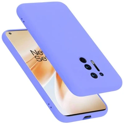 Abbildung von Cadorabo Hülle kompatibel mit OnePlus 8 PRO Silikon Handyhülle für Case aus flüssigem Kratzfeste und stoßfeste dünne TPU Schutzhülle Liquid HELL LILA
