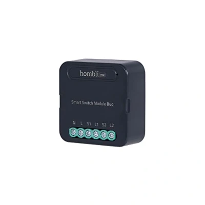 Abbildung von Hombli Smart Switch Module Duo Fernbedienbares WLAN Wandschaltermodul 100 240V, Bis Zu 10A (Max), 2300W (Max) oder 250W für LED Befestigungsclip Inbegriffen Sprachsteuerung via Alexa &amp; Google