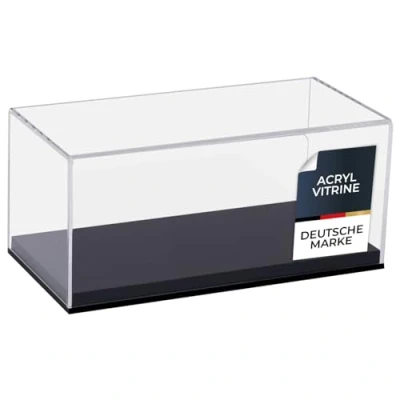 Abbildung von HMF Vitrine elegante Acryl Vitrine, Ausstellungskasten für Sammelstücke Schaukasten Modellautos, Figuren, 24 x 12 11 cm, transparent