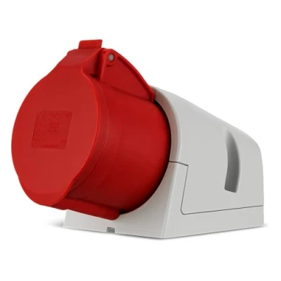 Abbildung von REV CEE Steckdose, Starkstrom 400VAC, 32A, 5 polig, 3Ph + N PE, IP44, rot