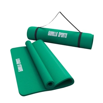 Abbildung von GORILLA SPORTS Yogamatte 190x60cm / 190x100cm, Tragegurt, Rutschfest Fitnessmatte, Gymnastik