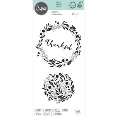 Abbildung von Sizzix Sizzx Clear Stamps 3PK Herbstkranz von Olivia Rose 665973 Kapitel 3 2022, Acryl, Multicolour, One Size