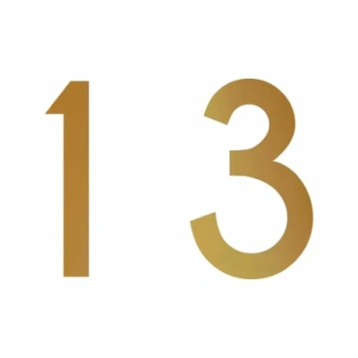Abbildung von Zahlenaufkleber Nummer 13, Gold, 10cm (100mm) hoch, Aufkleber mit Zahlen in vielen Farben + Höhen, wetterfest