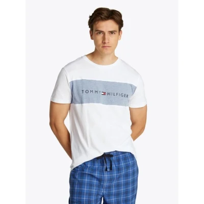 Abbildung von Tommy Hilfiger Original Block LOGO Nachtwäsche Shirt, Herren, Größe: XL, Optic white