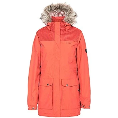 Abbildung von Trespass Damen Garner Wasserdichte DLX Regenjacke mit Abnehmbarer Kapuze, Rot (Rust), XXS