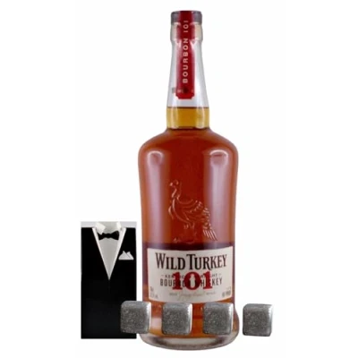 Abbildung von Wild Turkey 101 Proof Kentucky Straight Bourbon Whiskey + 4 Kühlsteine im Smoking