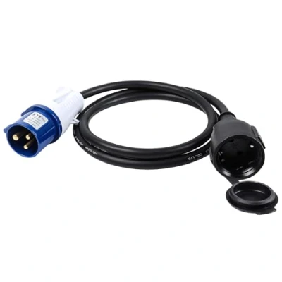 Abbildung von AOHEWEI 1,5M CEE Adapterkabel, Schuko Kupplung auf Stecker und Schutzkontakt H07RN F 3G2,5mm² 230V/16A Strom IP44 Spritzwassergeschützt für Camping, Wohnwagen, Boot Wohnmobil