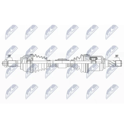 Abbildung von NTY NPW MZ 060 Antriebswelle Vorderachse links Automatikgetriebe MAZDA: 3 Hatchback