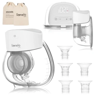Abbildung von lionelo Elektrische Milchpumpe FIDI FREE LUMI, Set, Set mit unterschiedlich großen Trichtern, Hands free/180 Min Akku/9 Stufen/LED Anzeige/USB C