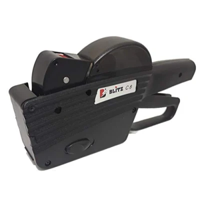 Abbildung von Blitz Preisauszeichner Modell C8 schwarz 1 Zeilig 8 Stellig für 26x12 mm Etiketten