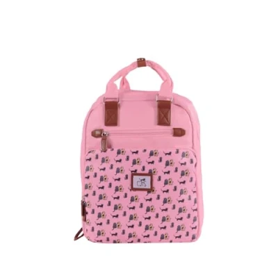 Abbildung von BiggDesign Cats Laptop Rucksack für Frauen, Wasserdichter Arbeitsrucksack mit Fach, Reiserucksack Gepäckärmel, Schulcomputer Rucksack, 15 Zoll und Notebook, Diebstahlschutz, Pink