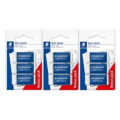 Abbildung von STAEDTLER 526 53 ABK3D Radierer Mars plastic mini phtalat und latexfrei (Radierer 3 Packungen)