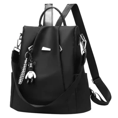 Abbildung von Eshow Rucksack Damen Elegant, Anti Diebstahl Rucksack, kleiner für Mädchen Und Fraun, Cityrucksack Modern zur Schule Arbeit Reise, Schwarz, Große Kapazität