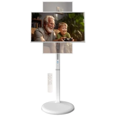 Abbildung von auvisio Fernseher: Mobiler Smart Touch Bildschirm, 32&quot;, Android 13, Akku, Fernb., USB C (Mobiler Fernseher, Streaming Monitor, Lautsprecher)