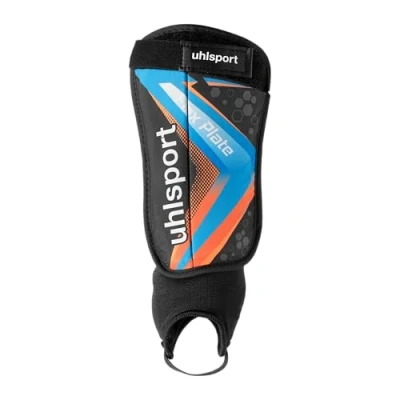 Abbildung von uhlsport Flex Plate Schienbeinschoner für Kinder und Erwachsene ultraleichter Fussball mit Knöchelschutz schlagabsorbierend, gepolstert schützend