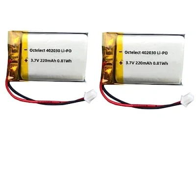 Abbildung von RAEWSTCO Octelect 3,7 V DC Wiederaufladbare Polymer Lithium Batterie 402030 für 5 Batterieprodukte, Uhr, Kopfhörer, Austausch der LED Lampe