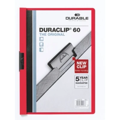 Abbildung von Durable Klemm Mappe Duraclip Original 60 (für 1 Blatt A4), 25 Stück, rot, 220903