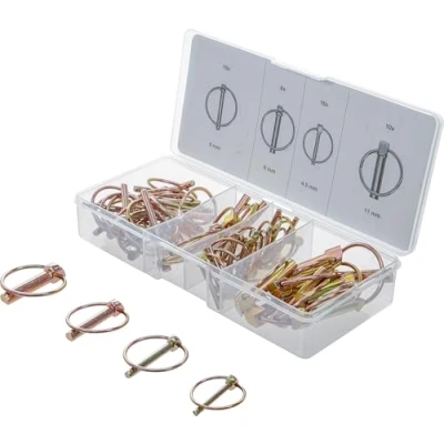 Abbildung von BGS 8087 Klappsplinte Sortiment 50 tlg. Klappstecker verzinkt 4,5 6 8 11 mm