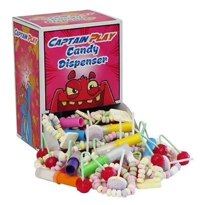Abbildung von CAPTAIN PLAY Retro Süßigkeiten Candy Dispenser Box mit 600g Nostalgie in Einzelverpackung