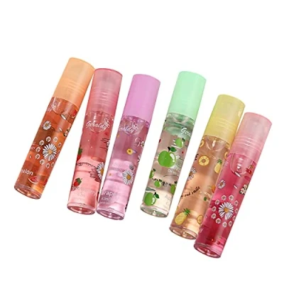 Abbildung von 6 Stück Glitzer Lipgloss Zum Aufrollen, Duftende Lipglosse Mit Klarem Geschmack, Transparente, Feuchtigkeitsspendende Lippenlotion, Lippenpflege Und Hält Die Lippen Feuchtigkeit Versorgt