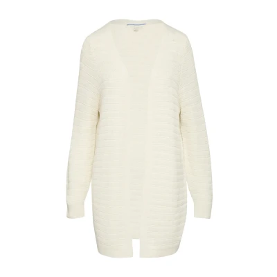 Abbildung von QS Offener MIT Strukturmuster Strickjacke, Damen, Größe: Small, Ecru