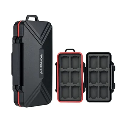Abbildung von PROfezzion Wasserdicht Speicherkarten Schutzbox Tragetasche,SD Karten Tasche Hülle für 12 SD + CFexpress Type A