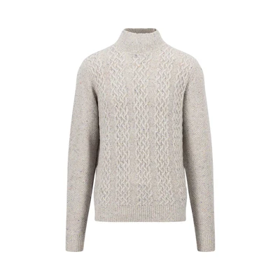 Abbildung von FYNCH HATTON Strickpullover mit Stehkragen und Zopfmuster