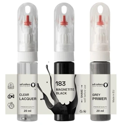 Abbildung von SD COLORS Magnettite Black 183 Lackstift, 20 ML, praktischer Pinsel zur Reparatur von Kratzern (Farbe, Grundierung und Lack)