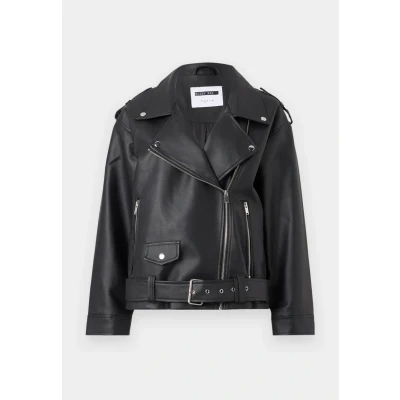 Abbildung von Noisy May Oversize Biker Jacket Kunstlederjacke, Damen, Größe: XL, Black