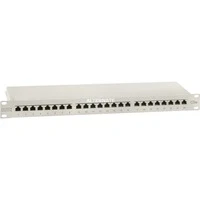 Abbildung von DIGITUS Patchpanel 19 Zoll Cat 5e 24 Port RJ45 Geschirmt LSA Patch Feld Rack Montage 1HE Grau