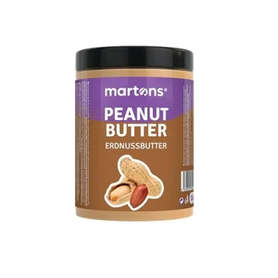 Abbildung von Martons Protein Peanut Butter, 1kg, Creamy, Vegan, Natürliche Erdnussbutter ohne Palmfett, Salz Low Sugar Erdnussmus mit 24%
