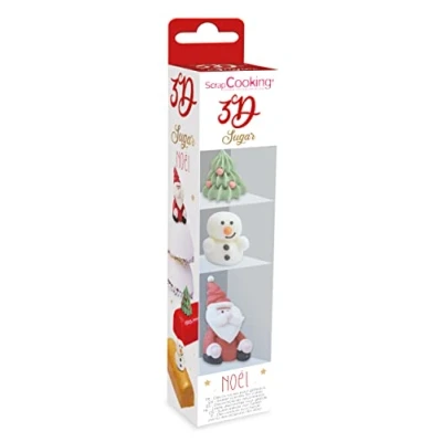 Abbildung von ScrapCooking 3D Weihnachten Zuckerdekorationen Essbare Zucker Tortendeko Deko für Cupcakes, Backwaren, Desserts, Kuchen, Kekse Tannenbaum, Weihnachtsmann, Schneemann 7008
