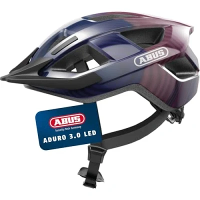 Abbildung von ABUS Fahrradhelm Aduro 3.0 LED Sportiver City Helm in stilvollem Design für alltägliche und sportliche Touren mit Rücklicht Damen Herren Größe S, Violett