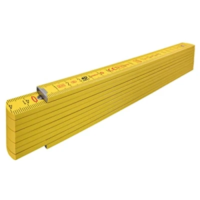 Abbildung von STABILA Zollstock Type 407, 2 m, gelb, metrische Skala, Winkelfunktion, Meterstab aus PEFC zertifiziertem Holz, Stahlblechgelenke mit integrieter Stahlfeder