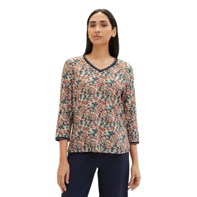 Abbildung von TOM Tailor Fabricmix Alloverprint Bluse multicoloured, Damen, Größe: XS, Multi coloured