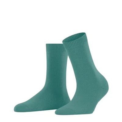 Abbildung von FALKE Damen Cosy Wool W SO Wolle Kaschmir einfarbig 1 Paar Socken, Grün (Fjord 7475) neu umweltfreundlich, 35 38