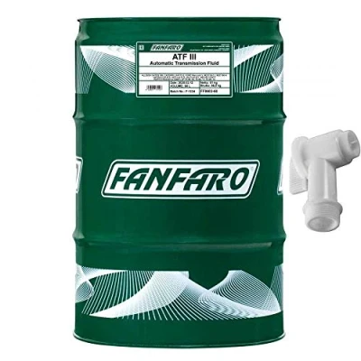 Abbildung von 60 Liter Original FANFARO Automatikgetriebeöl ATF III Gear Oil Öl inkl. Auslaufhahn GM Dexron