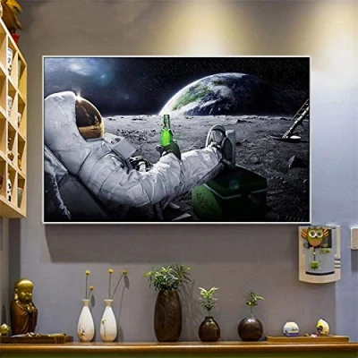 Abbildung von 5D Diamant Malerei Kit Vollbohrer Astronaut 100x130cm DIY Diamont Painting Bilder Crystal Strassstein Kreuzstich Stickerei Set Mosaik Diamond Dekoration Arts Craft Home Wand Decor gemälde