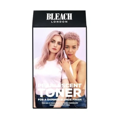 Abbildung von Bleach London Perlglanz Toner Kit: Neutralisieren Sie Gelbe &amp; erreichen perlblonde Farbe, Ammoniakfreier semipermanenter für gebleichtes blondes Haar, inklusive Farbstoff, Entwicklungslotion