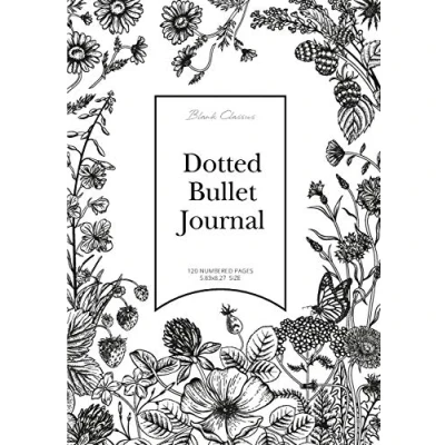 Abbildung von Dotted Bullet Journal: Medium A5 5.83X8.27 (Black &amp; White Flowers)