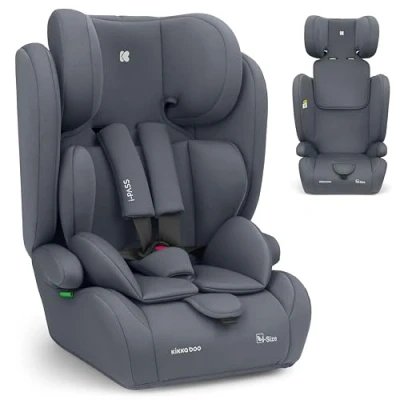 Abbildung von KikkaBoo i Size Pass Kindersitz, 9 36 kg, Baby Autositz, 76 150 cm, Gruppe 1 2 3 ISOFIX, von 15 Monaten bis 12 Jahren, Kopfstütze 13 fach verstellbar, Grau
