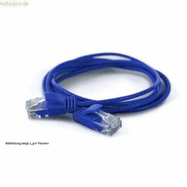 Abbildung von wantecWire Extra dünnes Patchkabel CAT.6 UTP, Länge 2 m, blau